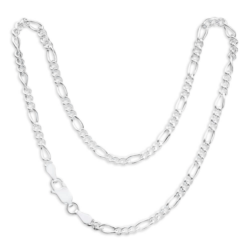 Sterling Silver Figaro Dicut Anklet 27cm