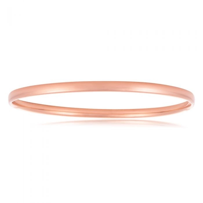 9ct Rose Gold hollow 4mm x 65mm Bangle