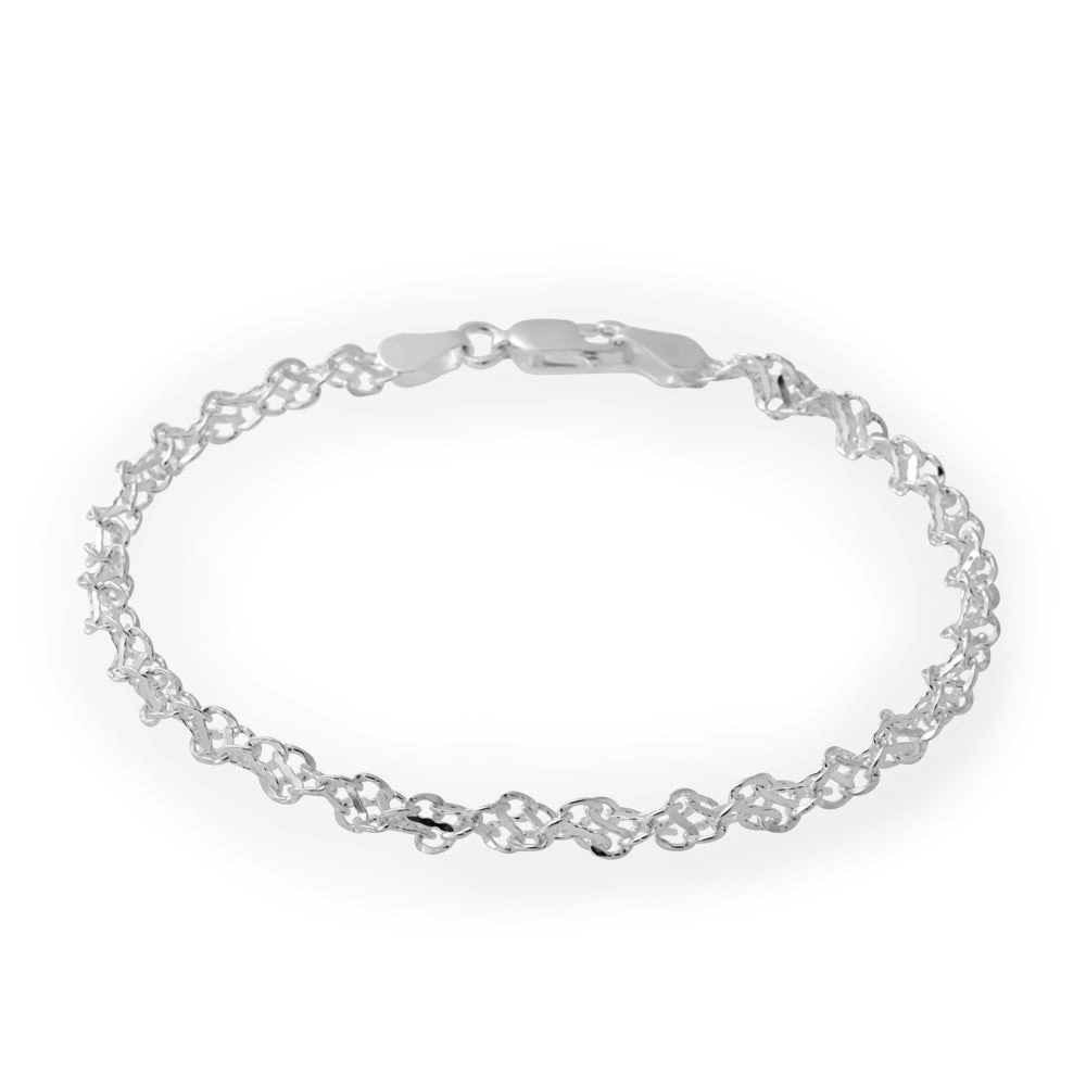 Sterling Silver 19cm Fancy Twist Bracelet