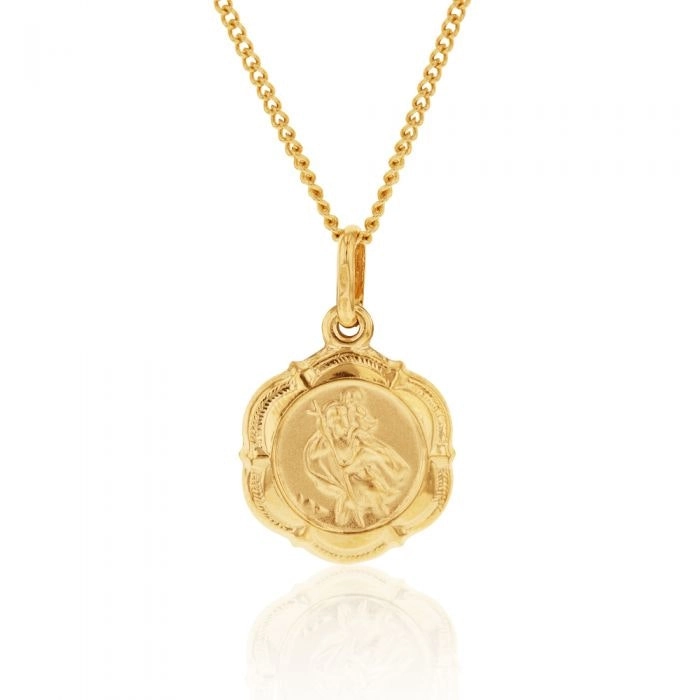 9ct Yellow Gold Saint Christopher Pendant 6 sided