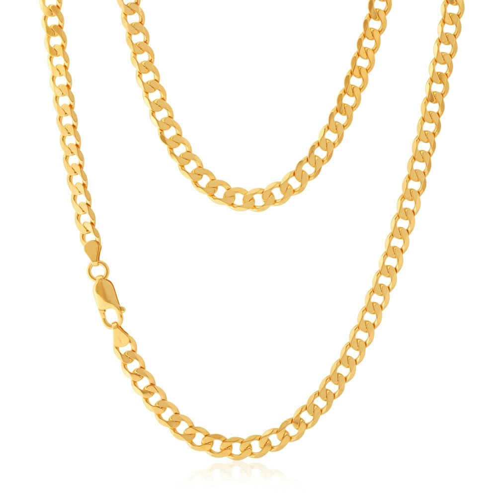 9ct Yellow Gold Curb Chain 150 gauge in 60cm