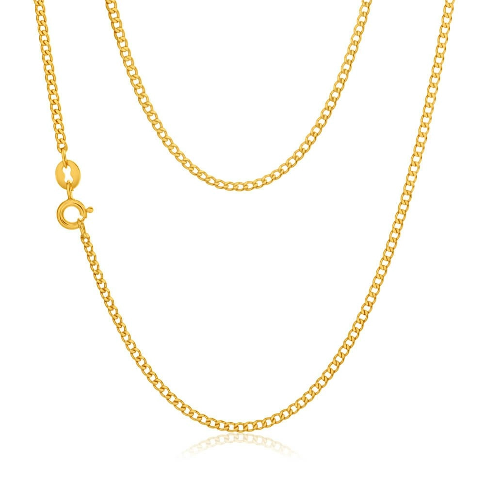 9ct Yellow Gold Silver Filled 45cm Curb Chain