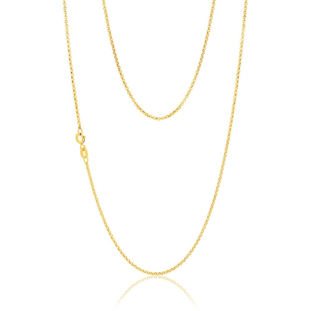 9ct Delightful Yellow Gold Silver Filled Belcher Chain