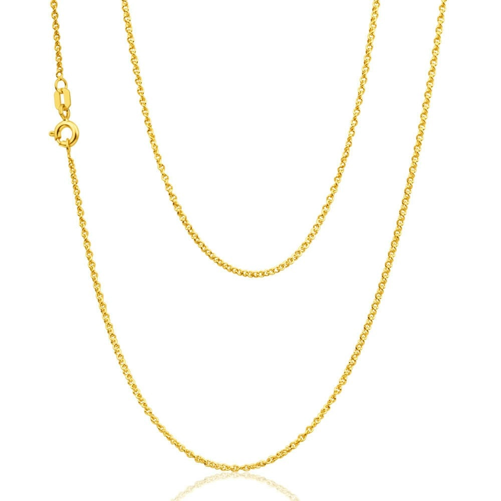 9ct Yellow Gold Silver Filled Chain