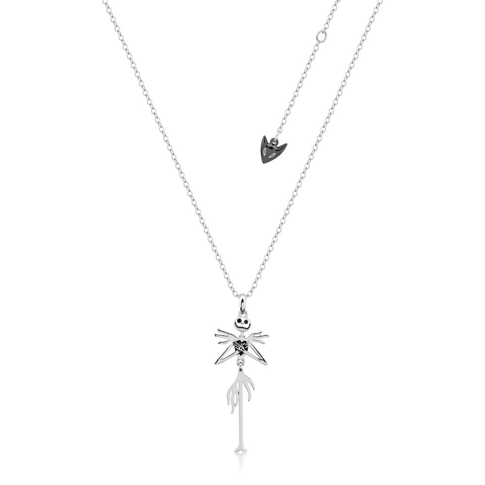 Disney Jack Skellington White Gold Plated Pendant on 45+7cm Chain