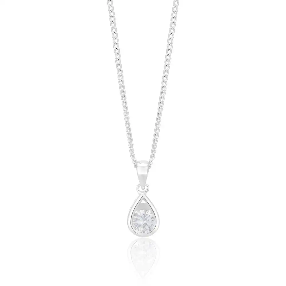 Sterling Silver Zirconia Teardrop Pendant