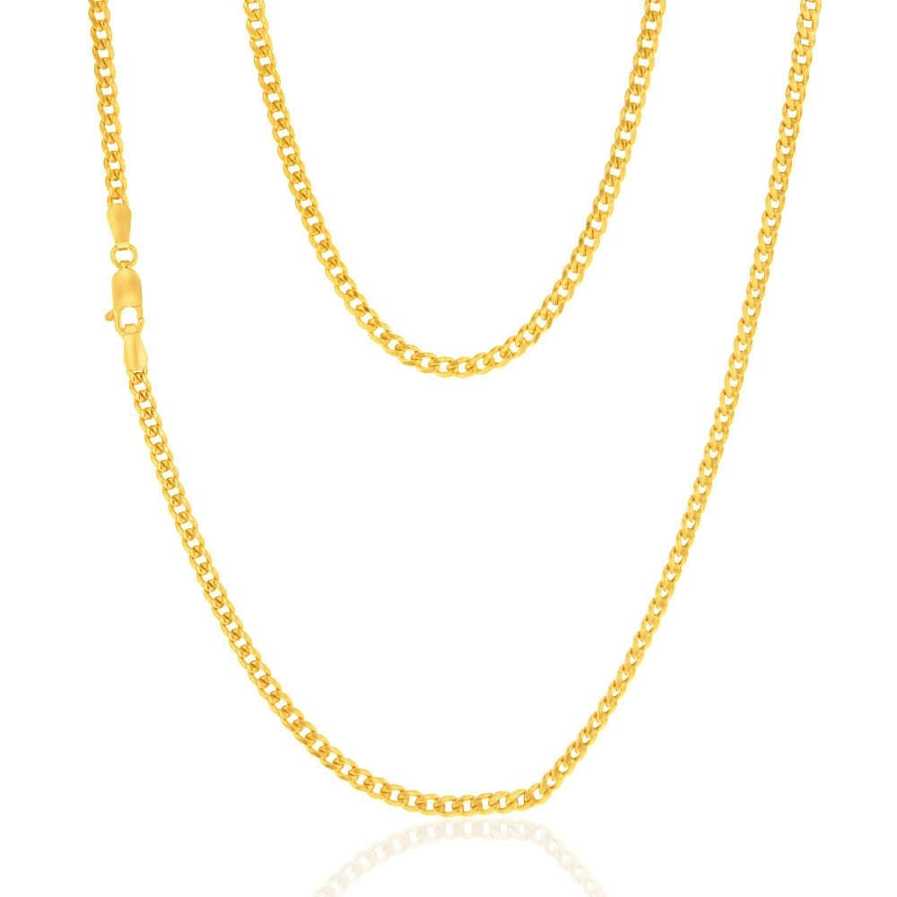 9ct Yellow Gold Rounded Tight Curb 80 Gauge 50cm Chain