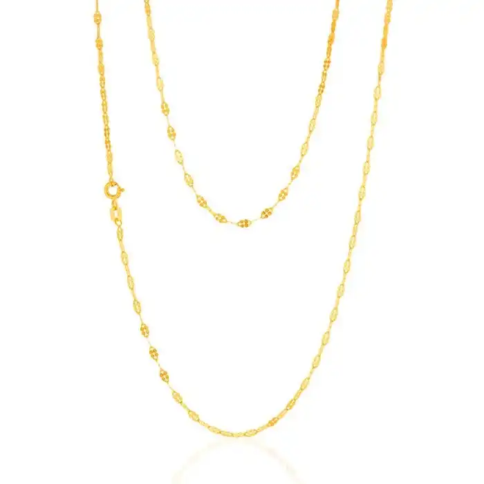 9ct Yellow Gold Silverfilled Fancy 40 Gauge 50cm Chain