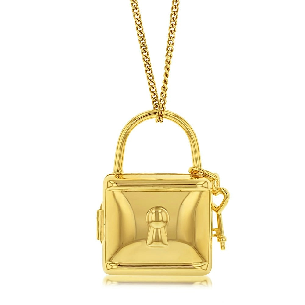 9ct Yellow Gold Silverfilled Lock And Key Locket