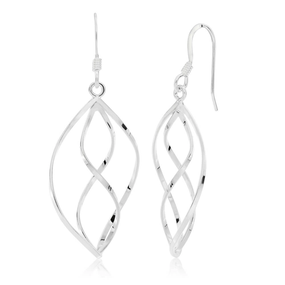 Sterling Silver Figure 8 Drop Earrings