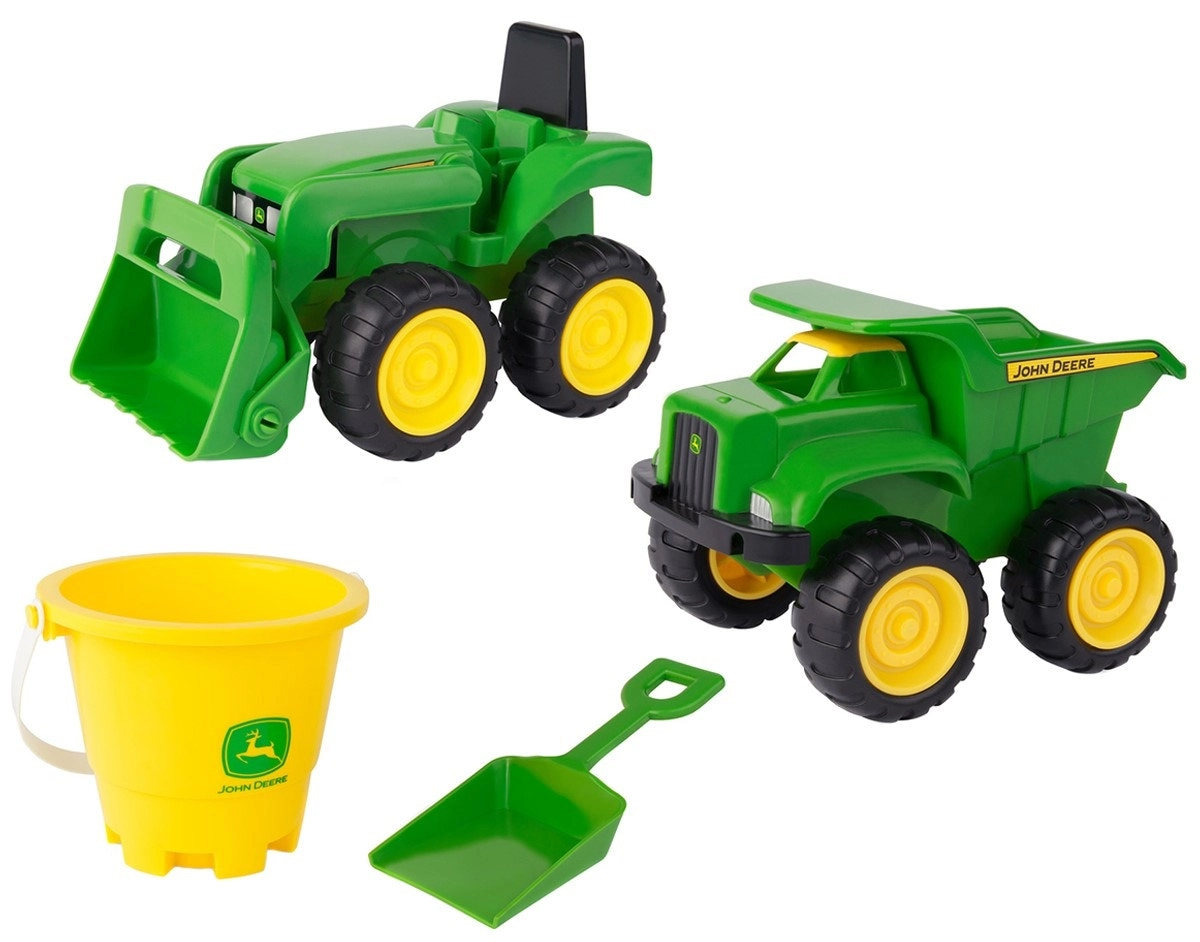 John Deere 15cm Sandbox 2 Pack - Tractor & Dump Truck with Bucket