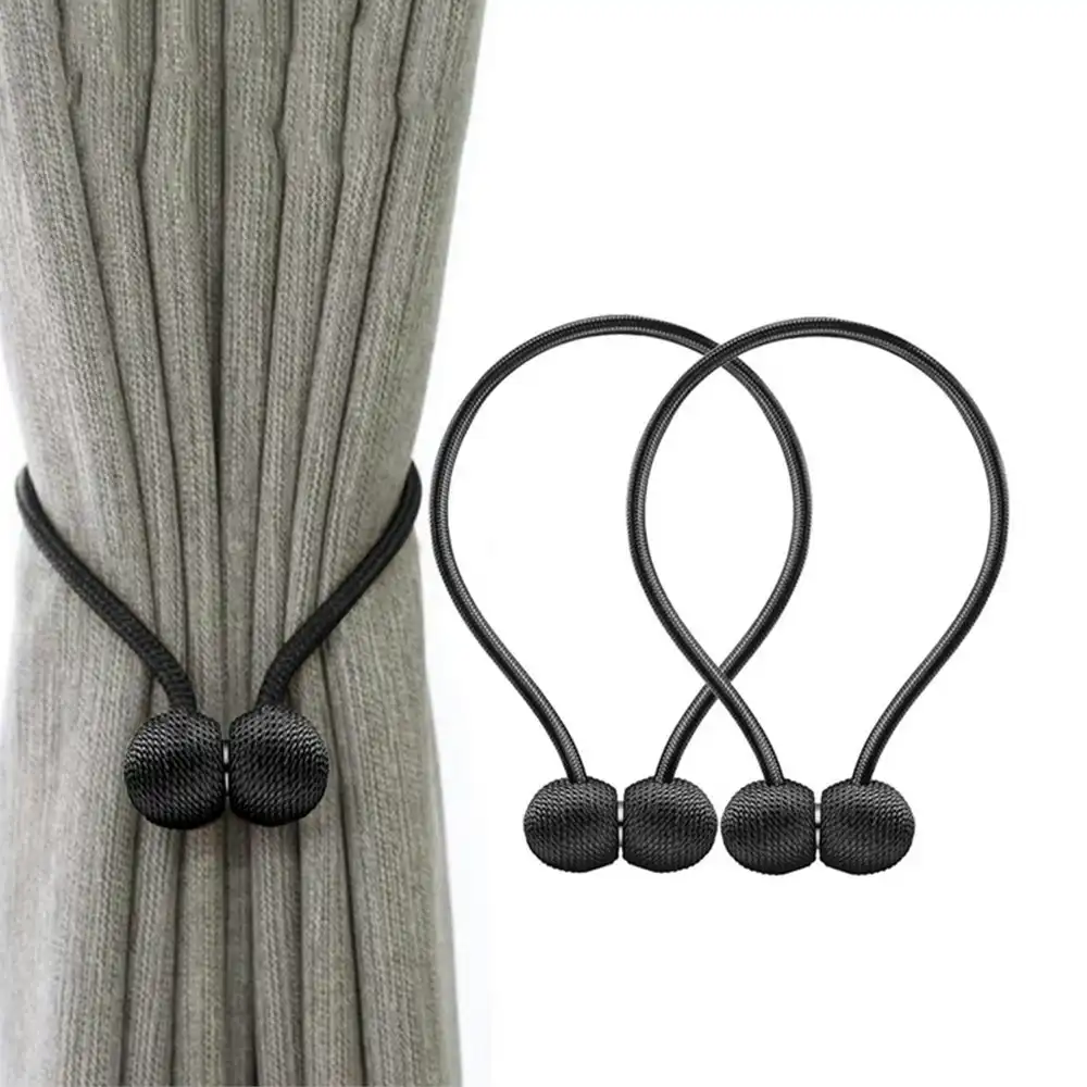 1 Pair Window Curtain Tiebacks Clips VS Strong Magnetic Tie Band Holdbacks Holders