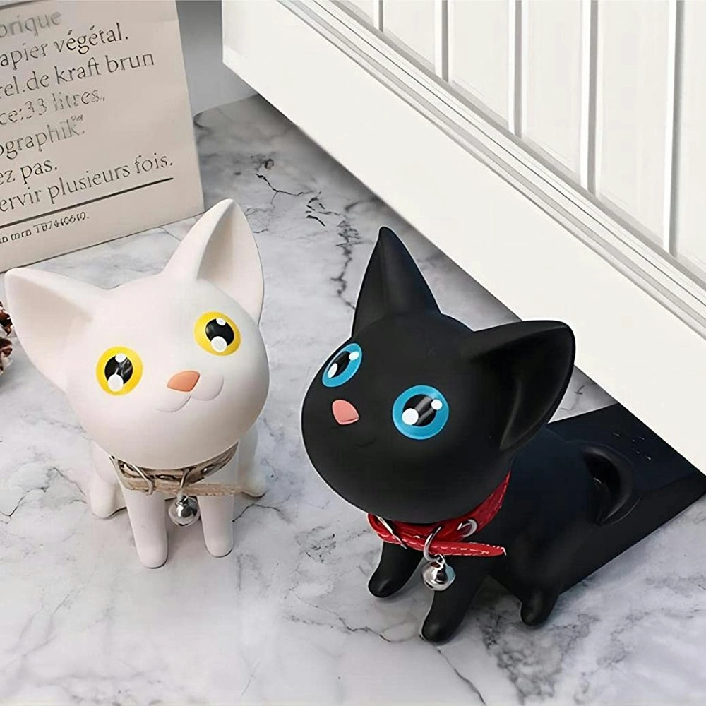 2Pcs Cute Cat Decorative Door Stop for Bottom of Door Security Door Stopper Home