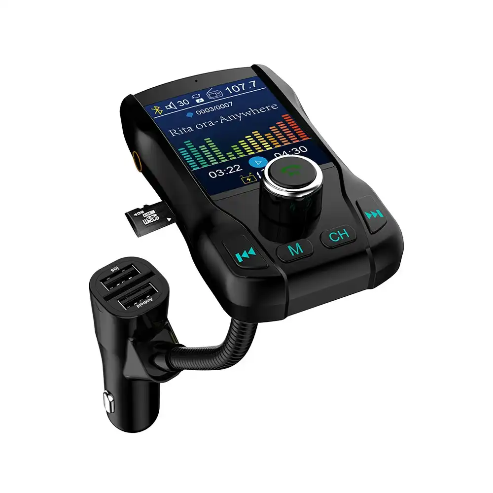 1.77 Color Screen Car Bluetooth MP3 FM Transmitter With Hands-Free