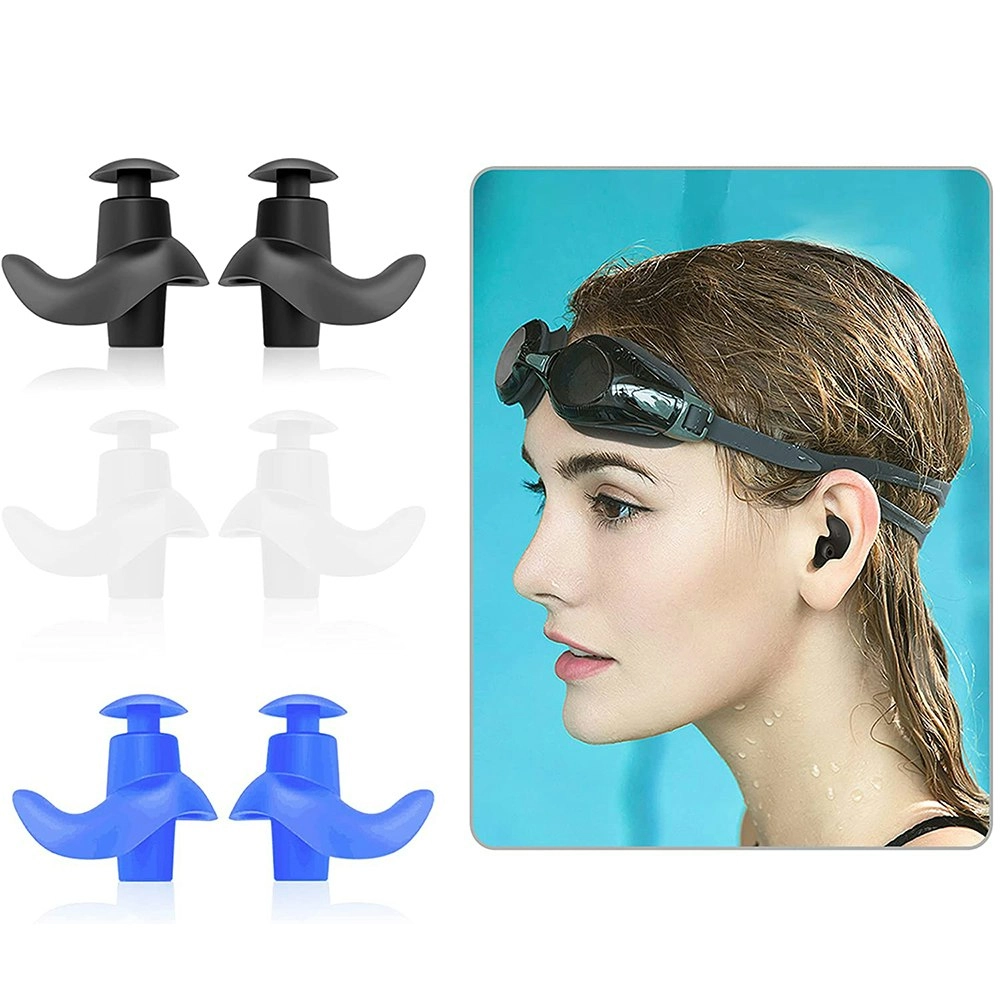 3 Pairs Waterproof Soft Earplugs Silicone Portable EarPlugs Swimming Accessories