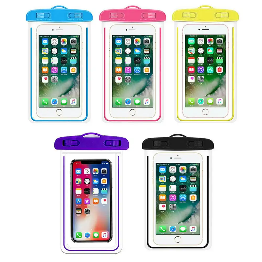 5 Pack Universal Waterproof phone bag Dry Bag With Luminous Ornament