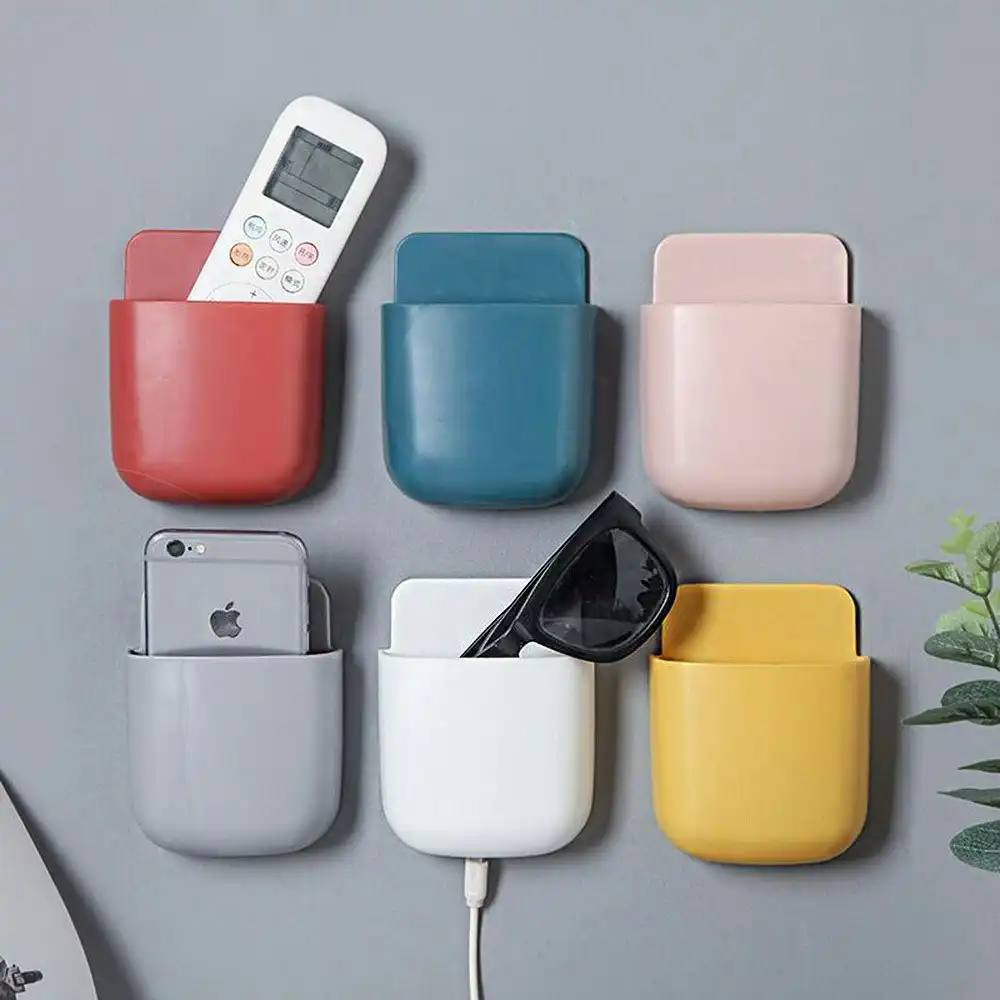 6pcs Wall Mounted Storage Box Remote Control Organizer Case