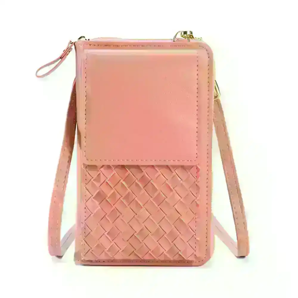 Woven leather bag crossbody phone bag for women