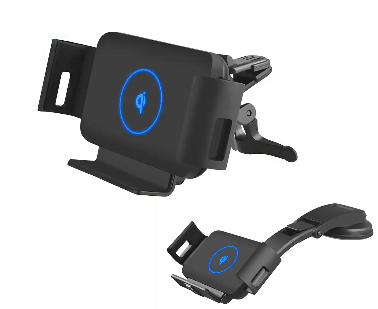 Car Wireless Charger 10W Auto Clamping Phone Holder-Black