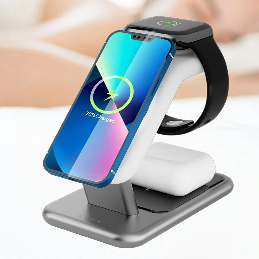 15W Multifunctional Magnetic Desktop 3 In 1 Wireless Charger Suitable For iPhone