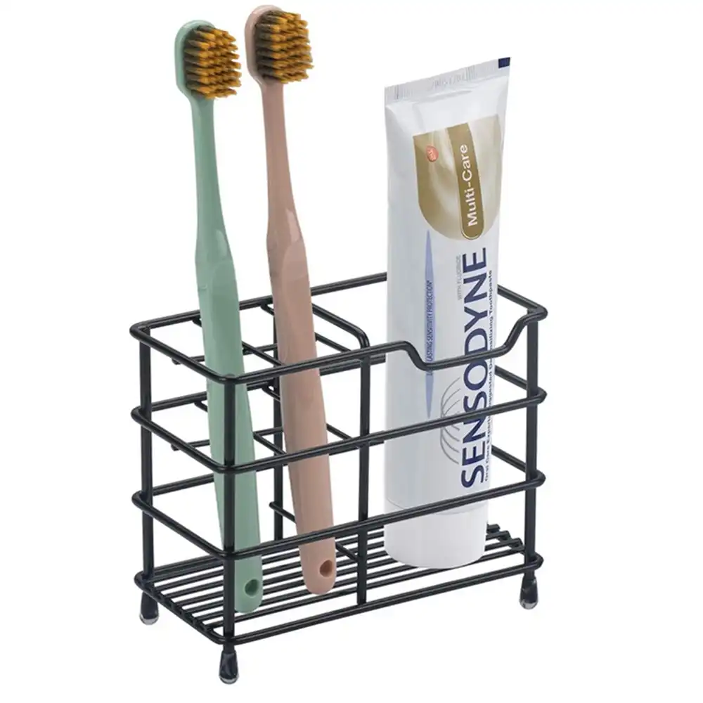 Stainless Steel Toothpaste and Toothbrush Holder Stand Bathroom Organizer