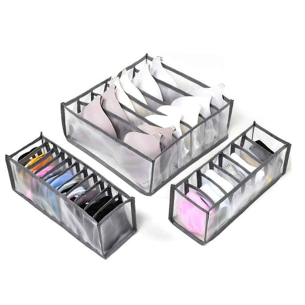 3 packs Underwear Socks Storage Box Foldable Underwear Storage Box