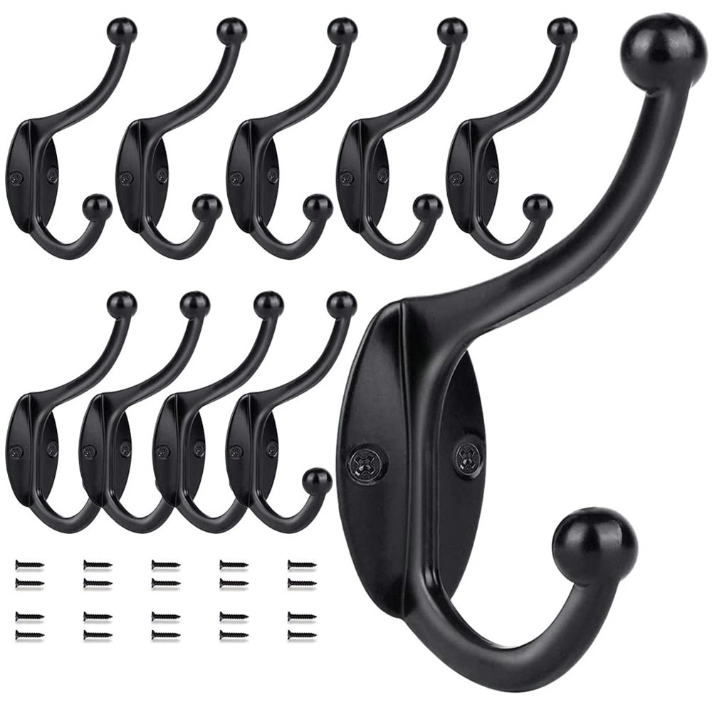 10 Pack Wall Hooks Coat Hooks Towel Hook for Hanging Heavy Duty Hat Hook