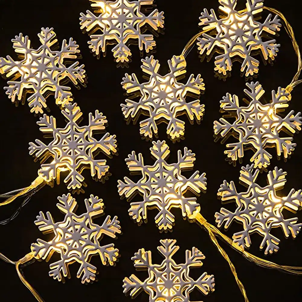 Snowflake String Lights Hanging Window Light Christmas Tree Decorations