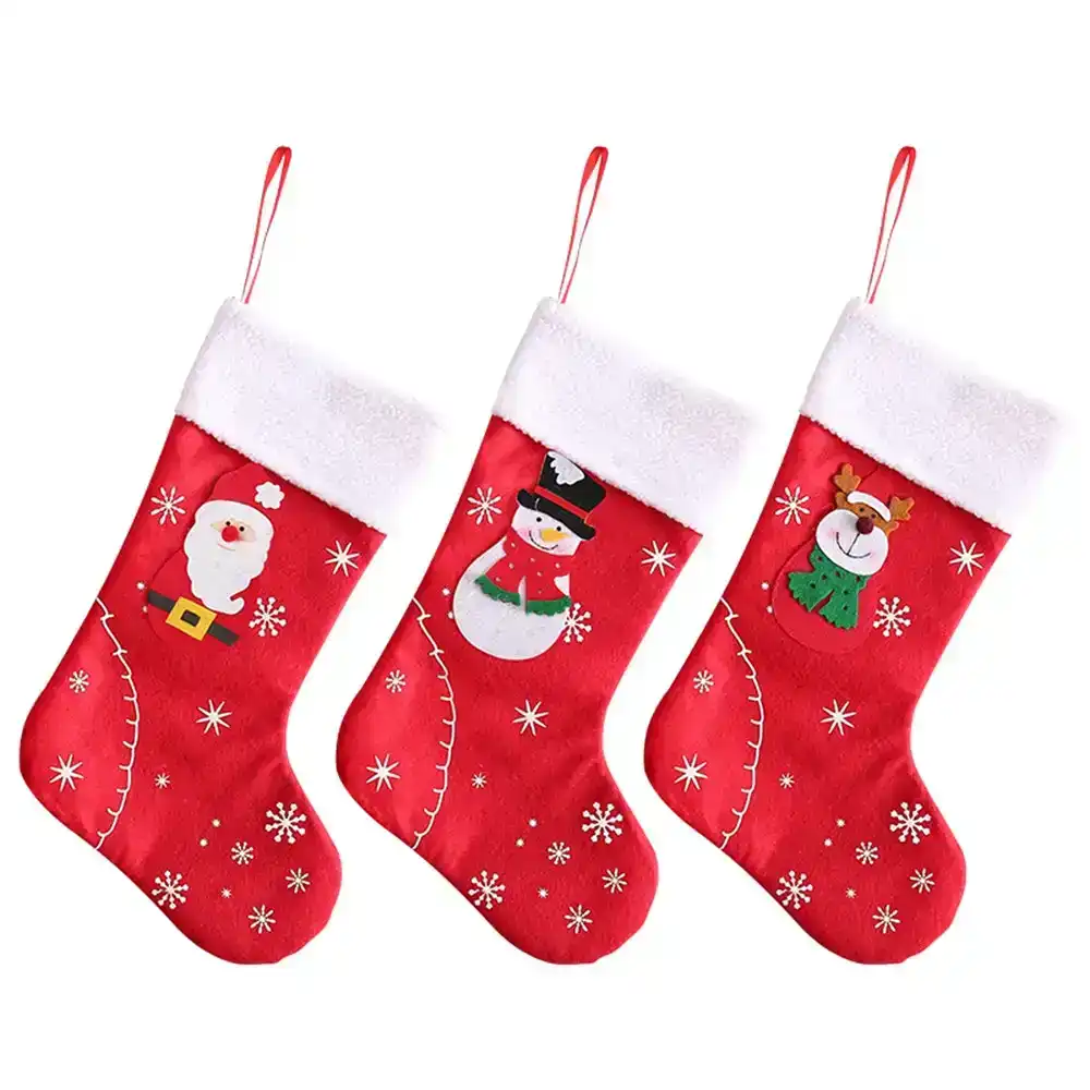 Set of 3 Christmas Gonks Tree Decoration Gift Gnome Christmas