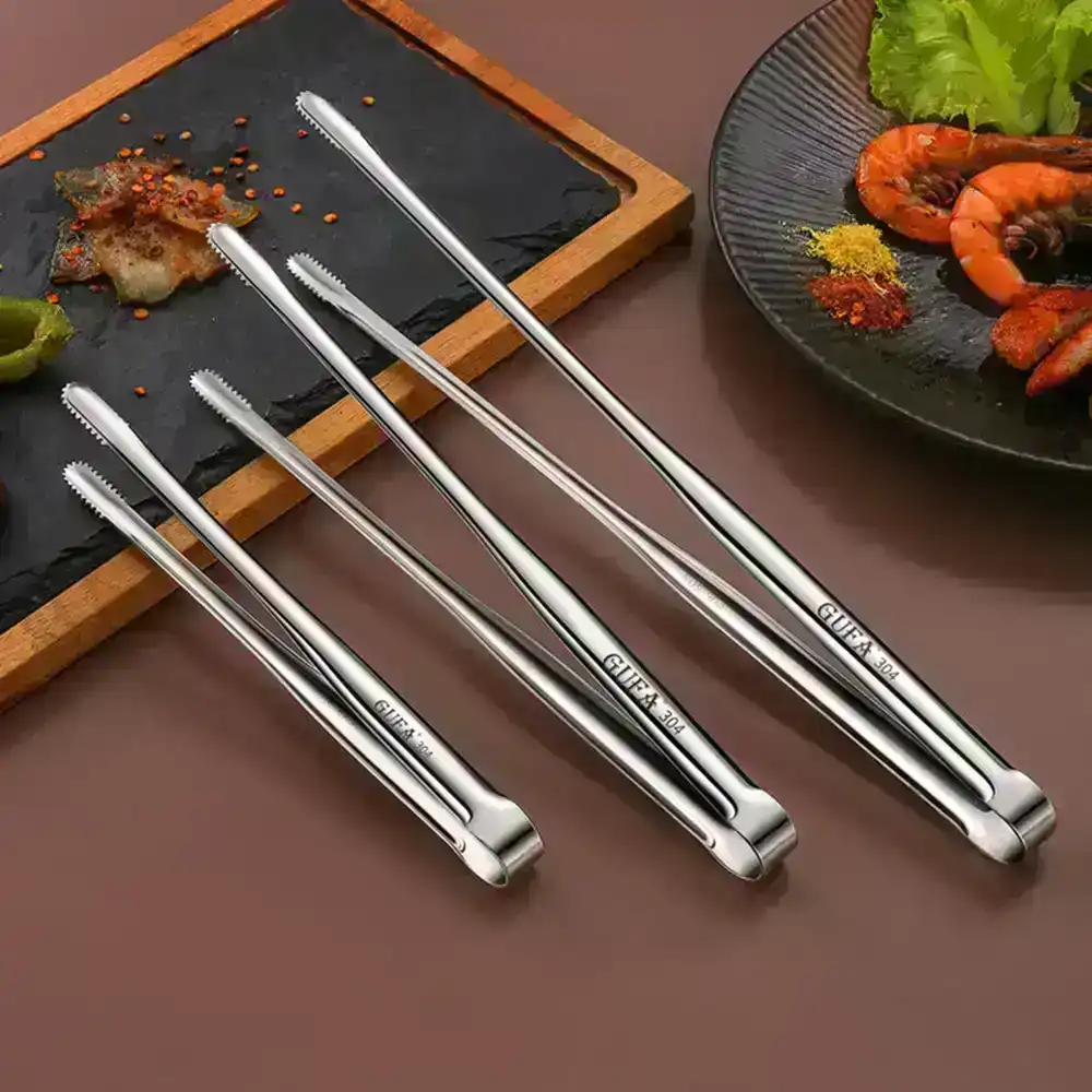 3Pcs Stainless Steel Grill Tongs Cooking Utensils For BBQ Baking Accessories