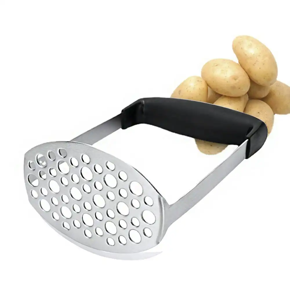 2 Pack Stainless Steel potato masher vegetable and fruit masher-Sliver