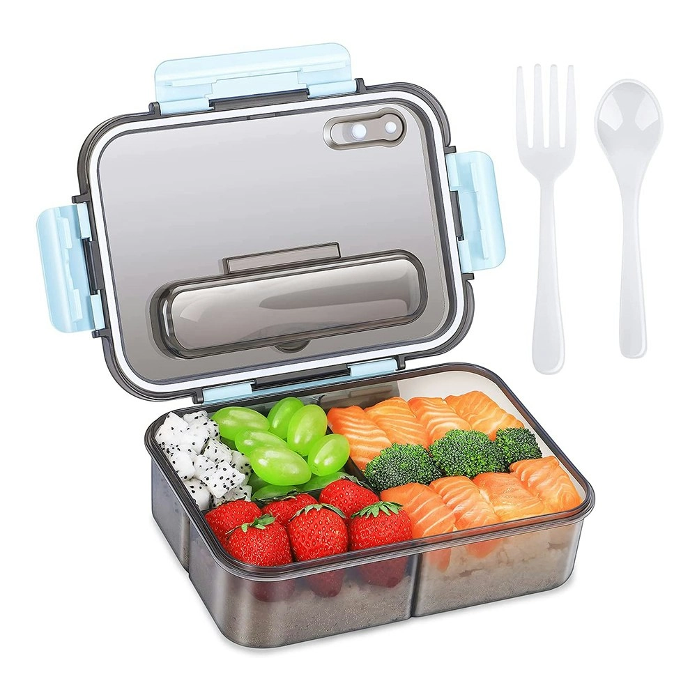 Transparent lunch box portable sealed Bento box with tableware