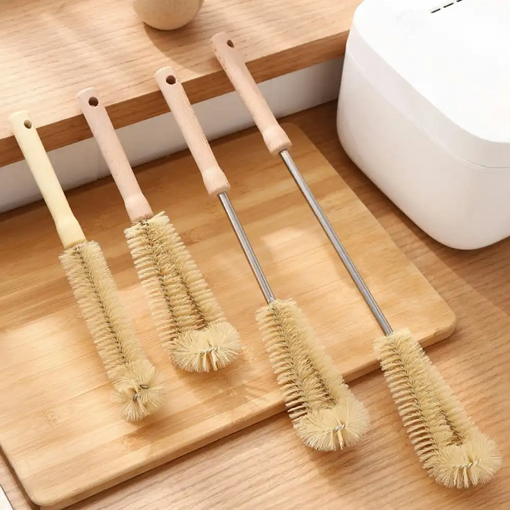 4Pcs Wooden Long Handle Bottle Brush Cup Cleaning Brush