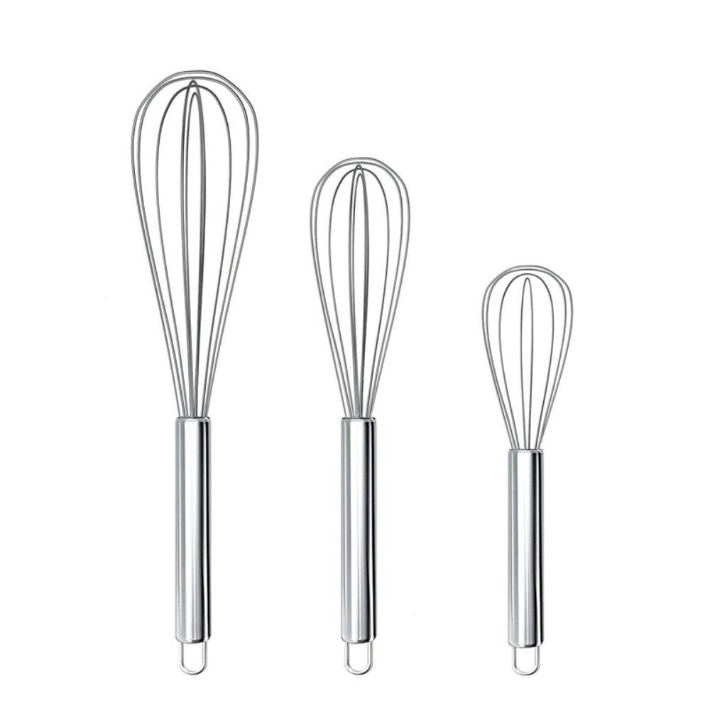 3 Pack Kitchen stainless steel egg whisk-8,10,12 inch