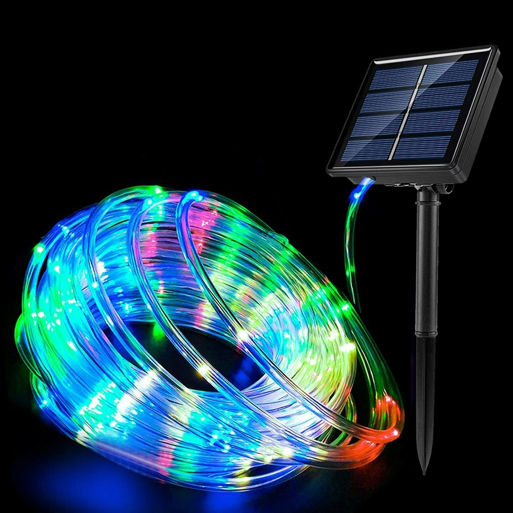 Solar Powered Rope Strip Lights Waterproof Light Garden Christmas Decor-Colorful