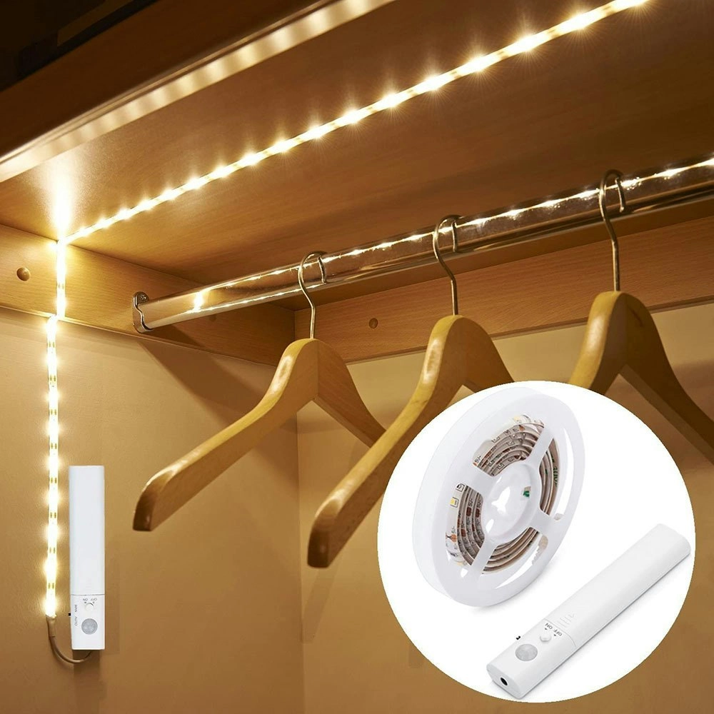 2 Pack 1m Human body intelligent battery box led induction light strips