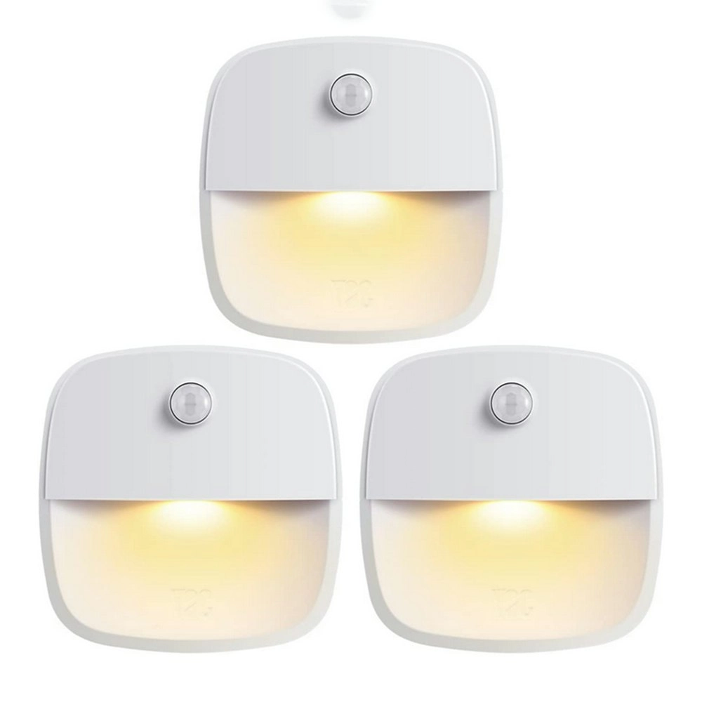 3 PCS Cordless Battery-Powered LED Night Light Motion Sensor Light-Warm White