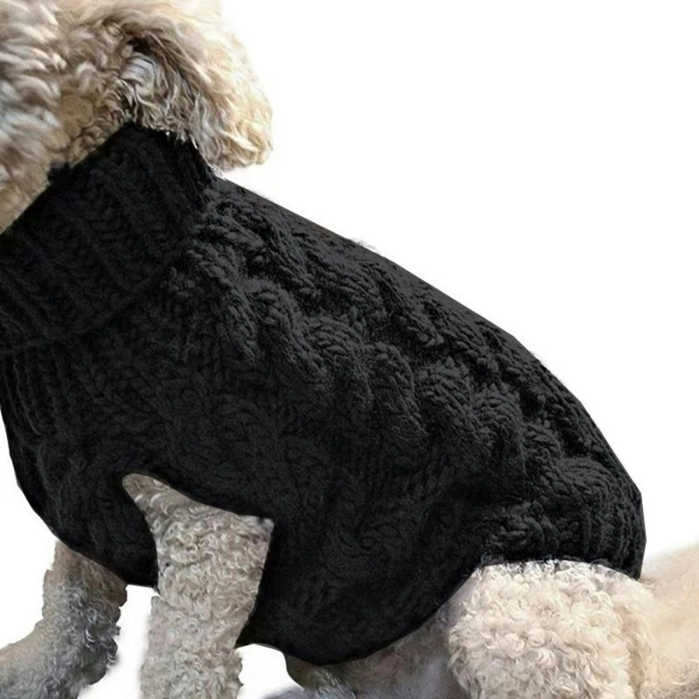 Puppy Sweaters Warm Pet Turtleneck Vest For Small Medium Dogs Cats-Black