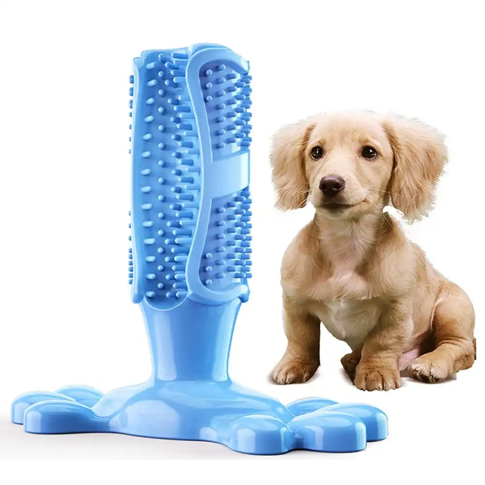 Dog Chew Toy for Dog Teeth Cleaning Natural Rubber Dog Toothbrush Toy