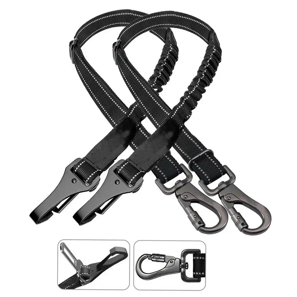 2 Pack 3-in-1Dog Seat Belt Adjustable Pet Dog Cat Car Safety Belt