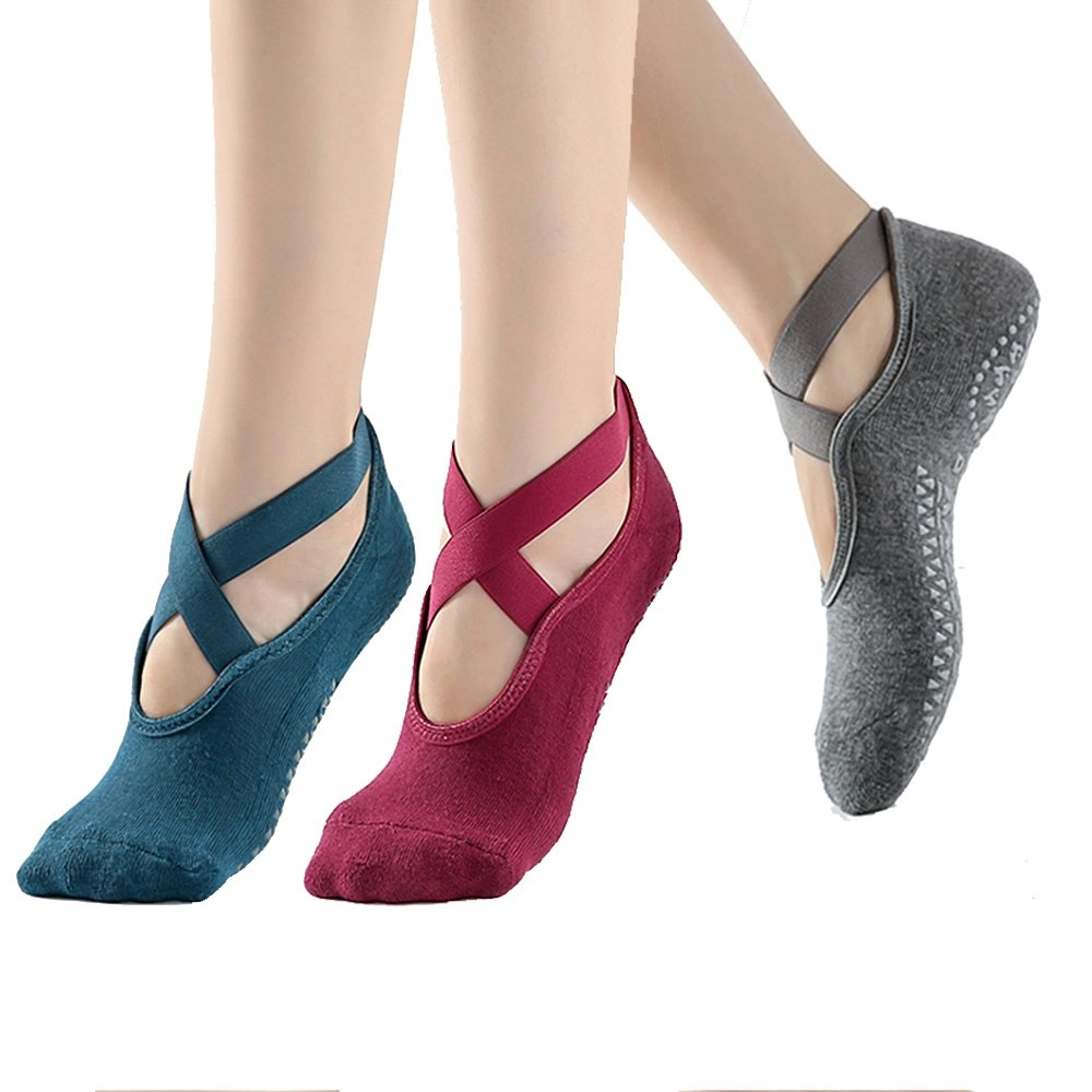 Yoga Socks for Women Non-Slip Grips&Straps