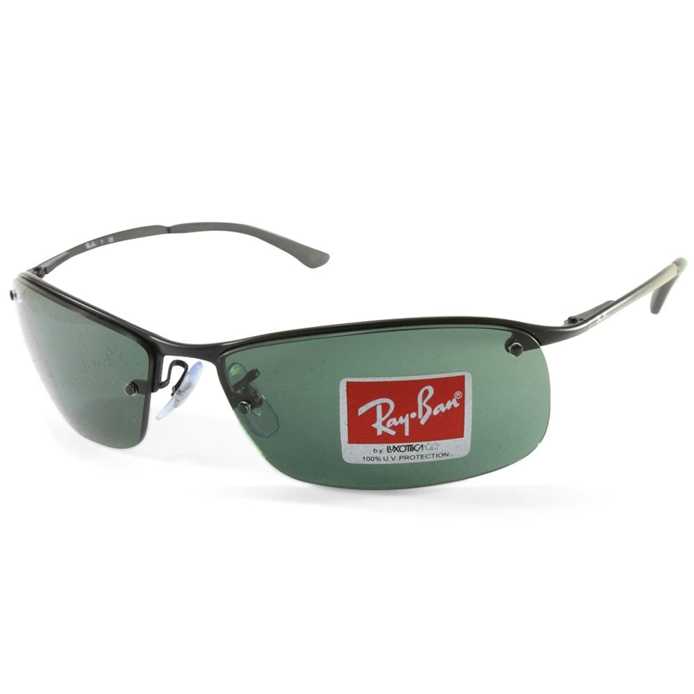 Ray-Ban RB3183 006/71 Top Bar Matte Black/Grey-Green Sunglasses