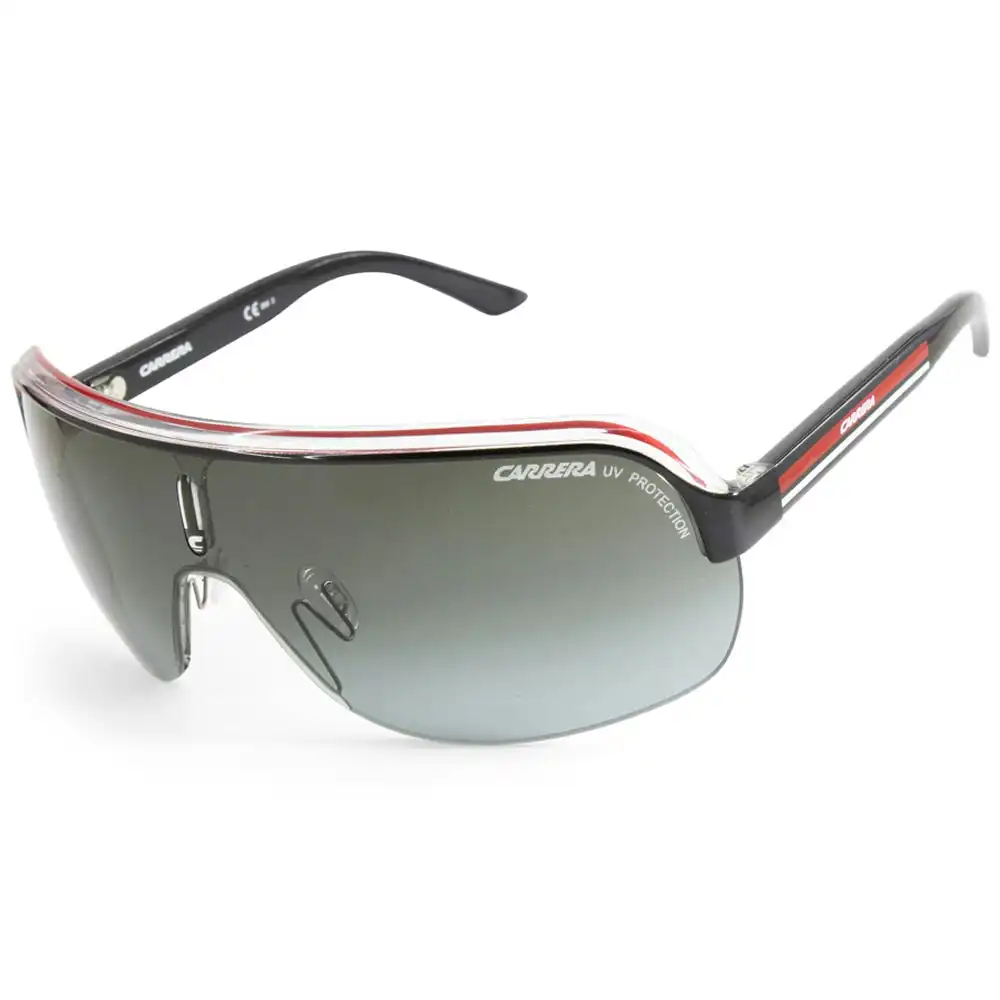 Carrera Topcar 1 KB0 PT Shiny Black-Red on Clear/Grey Gradient Unisex Shield Sunglasses