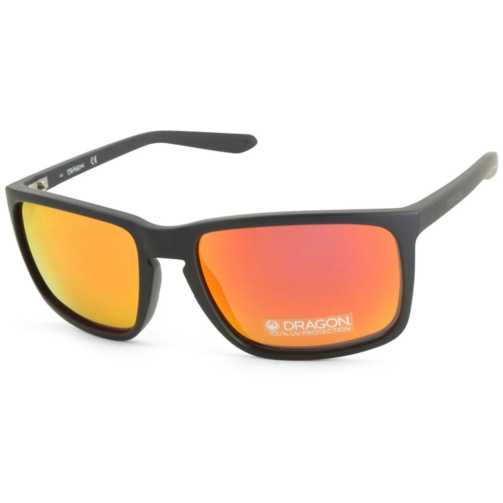 Dragon Melee XL Matte Black/Orange Ion Men's Designer Sports Sunglasses