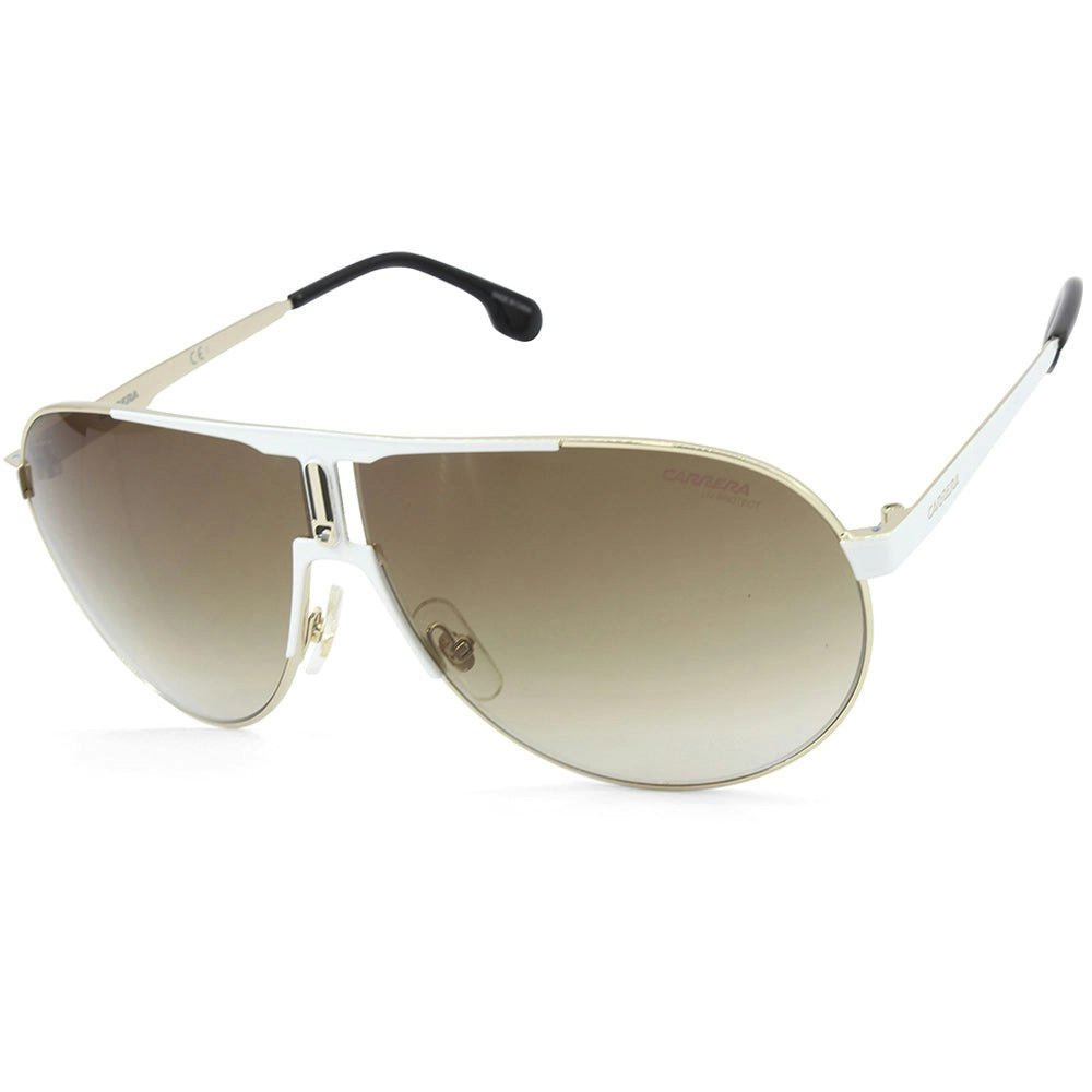 Carrera Shiny White-Gold/Brown Gradient Unisex Pilot Sunglasses 1005/S B4E-HA