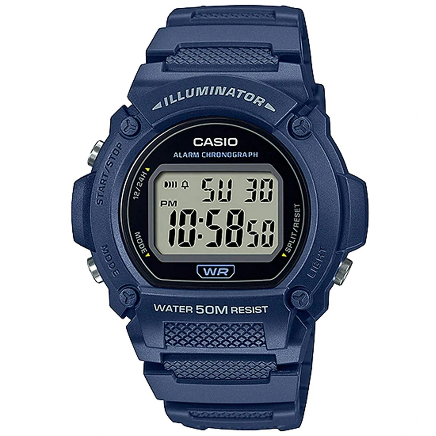 Casio W-219H-2A Blue 50m Basic Unisex Digital Casual Watch