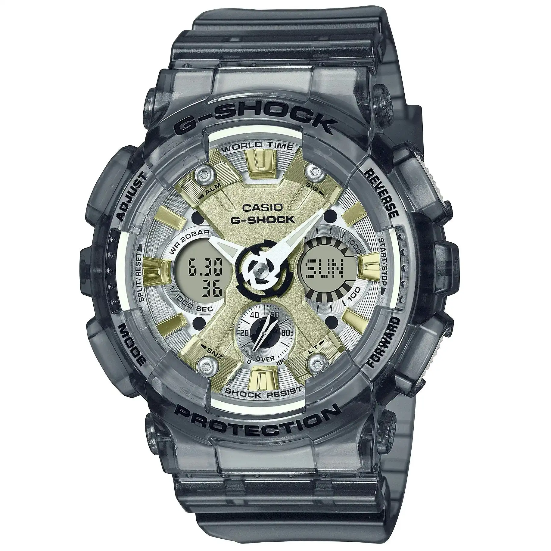 G-Shock S-Series Transparent Grey Women's or Kids Sports Watch GMA-S120GS-8A