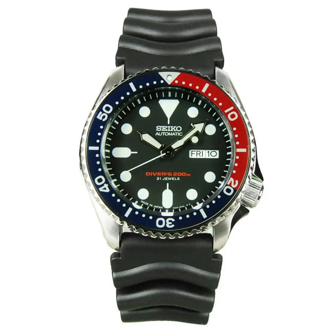 Seiko SKX009 J1 Automatic Blue & Red Mens Analog Divers Watch (Made in Japan)