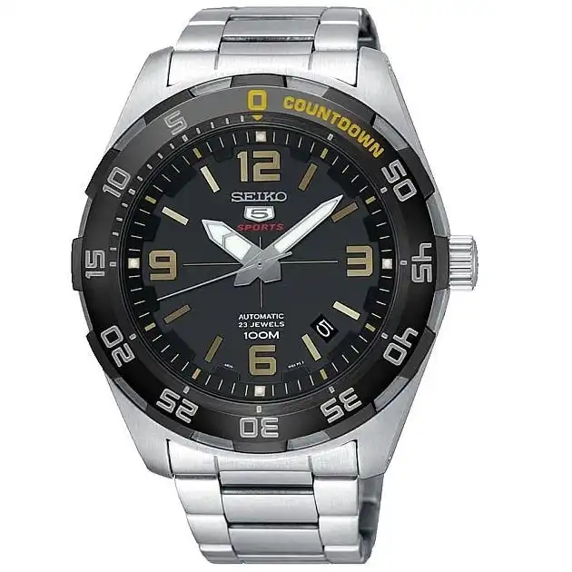 Seiko 5 Sports SRPB83 K1 Black Dial Stainless Steel Men s