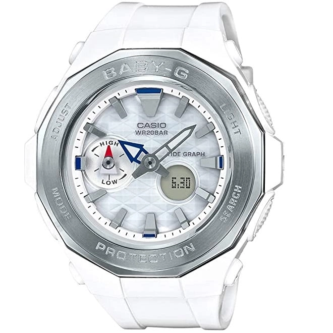 Casio Baby-G BGA-225-7A White & Silver Women's 200m Analog-Digital Sports Watch